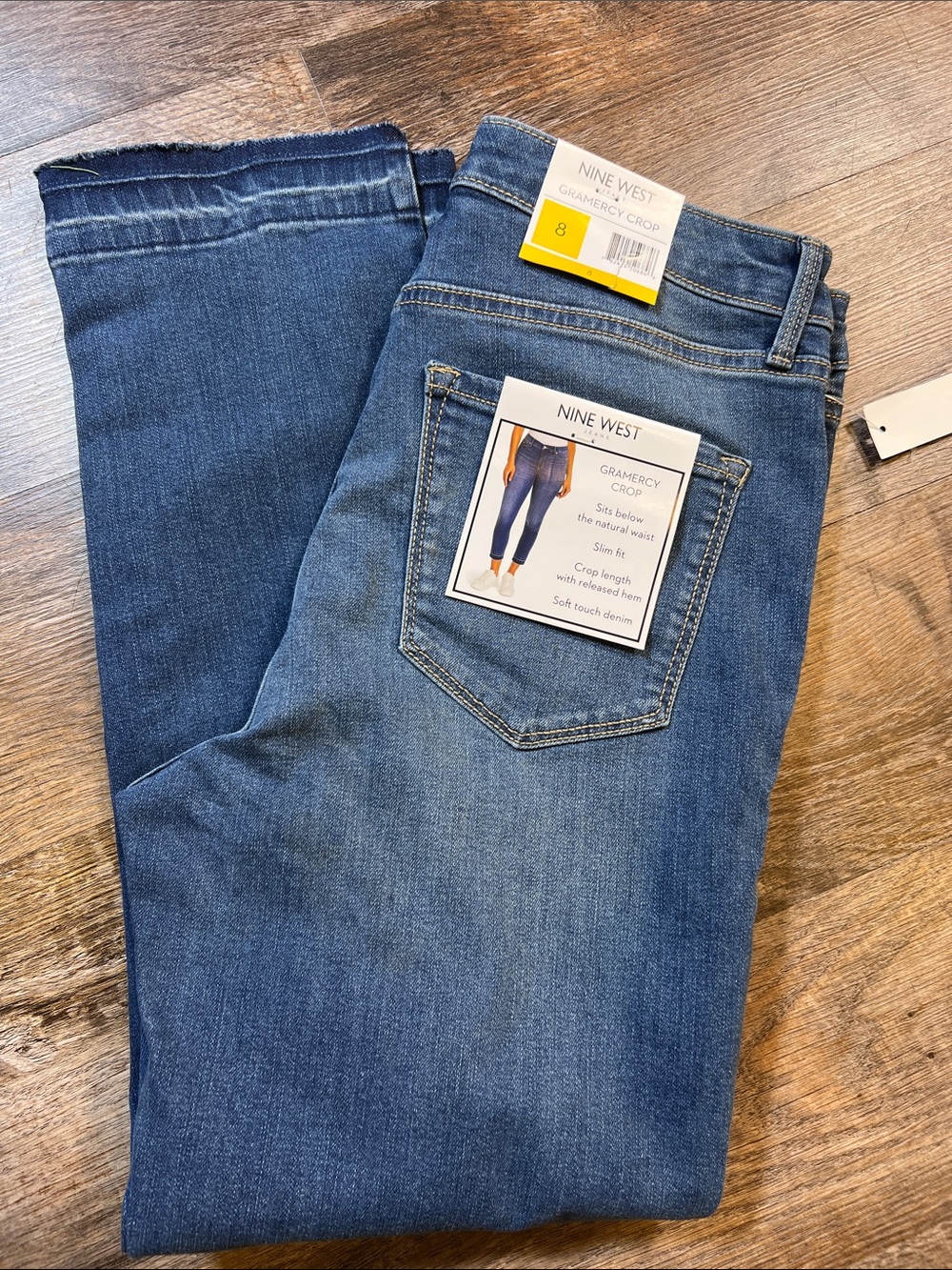 Nine West Blue Gramercy Crop Jeans